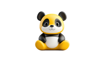 Naklejka premium Yellow panda cartoon with playful design on a transparent background