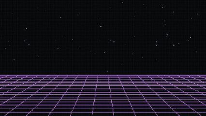 Pixel art background.8 bit game.retro game. for game assets in vector illustrations.Retro Futurism Sci-Fi Background