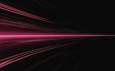 Abstract streaks of vibrant pink light blur across a dark background creating a sense of speed and futuristic motion