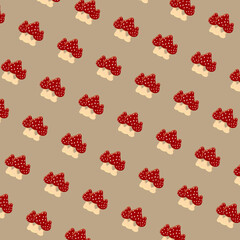 Seamless pattern of mushrooms, best for autumn background