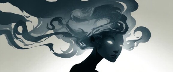 Mysterious female silhouette