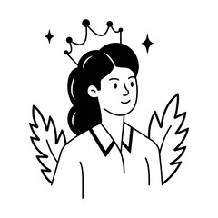 A sketchy style icon depicting royalty 
