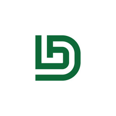 letter bd simple green lines geometric logo vector