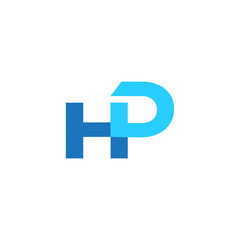 letter hpd simple geometric linked logo vector