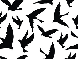 seamles pattern with bird silhouette .eps