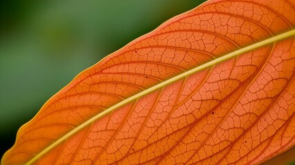 Obraz premium orange leaf macro well background image 