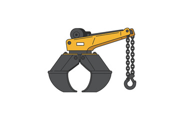 Illustration of a Heavy Duty Industrial Grapple Hook for Construction