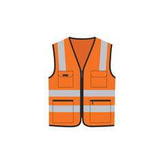 Orange Safety Vest with Reflective Stripes for Construction and Road Work