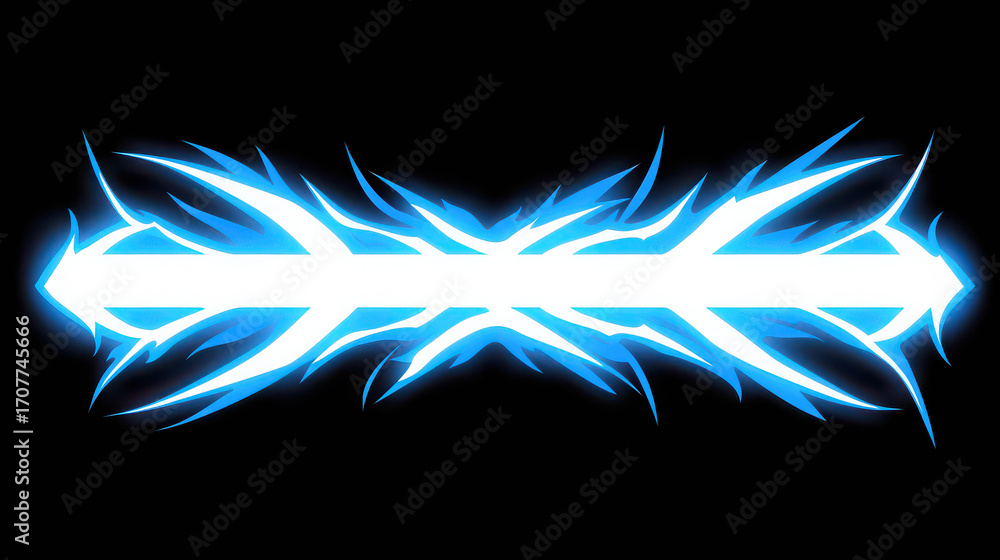Aufkleber abstract illustration of a glowing blue energy sword design with sharp edges and dynamic shapes agai