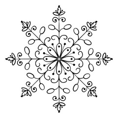 patterned snowflake on a white background.