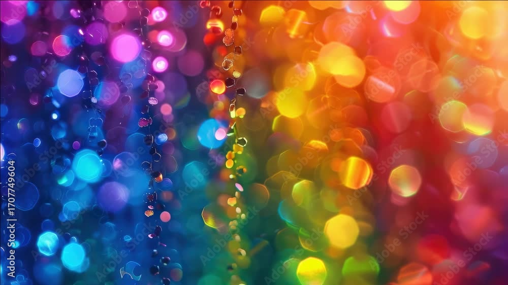 Poster vibrant and luminous bokeh in a colorful spectrum