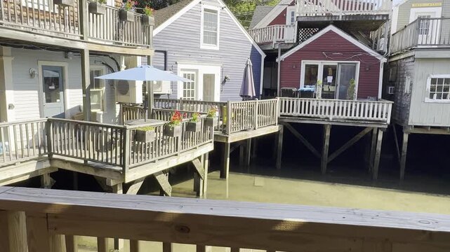Kennebunkport Stilt Structures in Tidal River Basin 