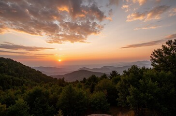 sunset over the mountains