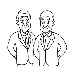 Old people black and white illustration vector image simple minimalist artwork design template