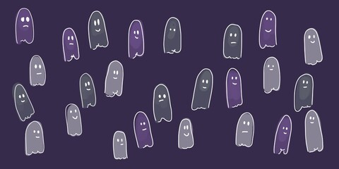 halloween cute ghost design trick or treat illustration	