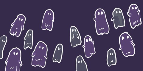 halloween cute ghost design trick or treat illustration	