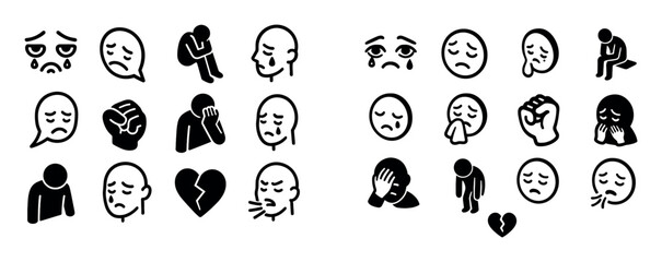 Isometric Sadness Icons
