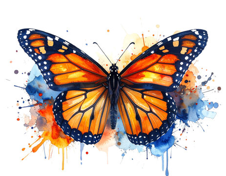 Mariposa Monarca Art&iacute;stica PNG