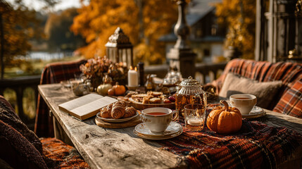 Breakfast with autumn theme