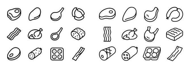 Supermarket Meat Icons