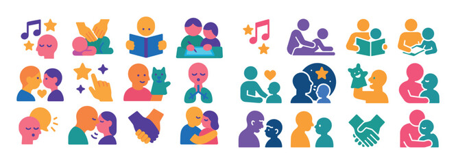 Obraz premium Bedtime Chat Icons Grid