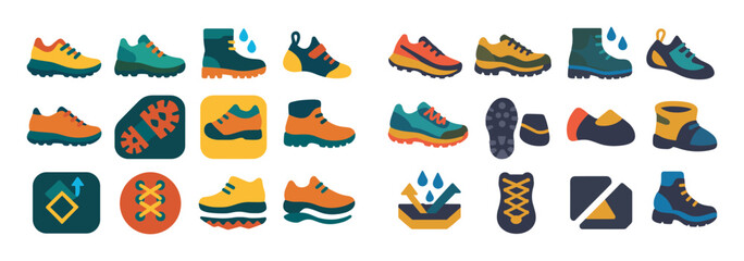 Obraz premium Colorful Sports Shoes Icons