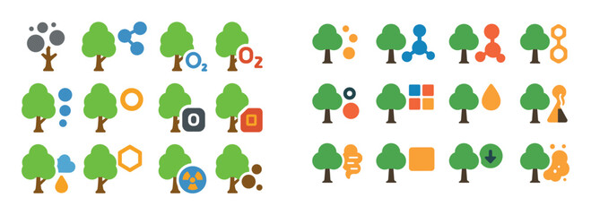 Fototapeta premium Colorful Air Purification Icons