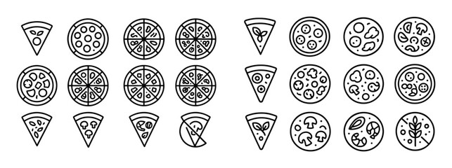 Minimalist Pizza Icons