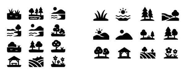 Obraz premium Nature Picnic Icons