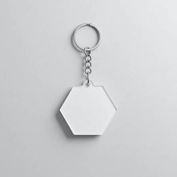 Hexagon Keychain Mockup