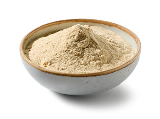 bowl of homemade protein isolated on white background