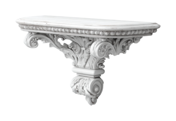 Elegant marble wall shelf design home interior classic PNG, cut out, isolated on transparent background