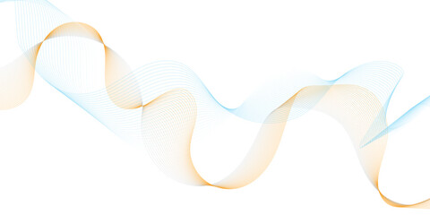 Abstract flowing wave lines in gradient colors of soft blue and golden yellow on a white background,
smooth curves creating a sense of motion and harmony, minimalistic modern design,
elegant and airy,