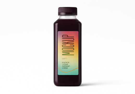 Dark Red Juice Bottle Mockup &ndash; Antioxidant Fruit Drink Template