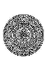 Fototapeta premium Artistic Vector Mandala Pattern Featuring Ornate Circular Lines, Intricate Symmetry, and Cultural Ethnic Elements for Creative Decoration and Backgrounds