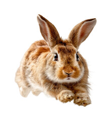 Obraz premium Energetic rabbit leaping in animal PNG, cut out, isolated on transparent background