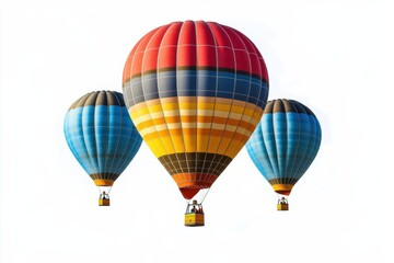 Naklejka premium Colorful hot air balloons soar in the sky on a sunny day