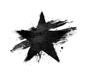 Creating bold black star on graphic design PNG, cut out, isolated on transparent background