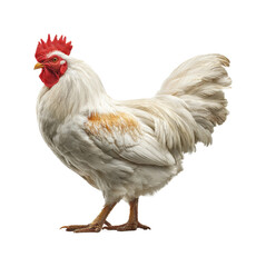 Fototapeta premium Rooster displaying feathers in farmyard animal PNG, cut out, isolated on transparent background