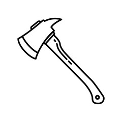 Firefighter Axe Icon – Flat Design Contrast Colors Rescue Tool