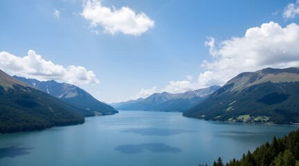 Naklejka premium mountain lake in the alps
