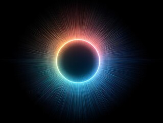 Vivid radial graph with luminous gradient arcs and reflections