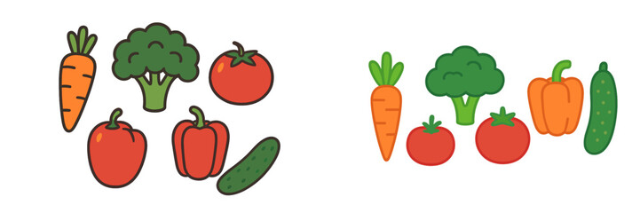 Colorful collection of fresh garden vegetables including carrots broccoli tomatoes bell peppers and cucumbers for healthy diet and nutrition