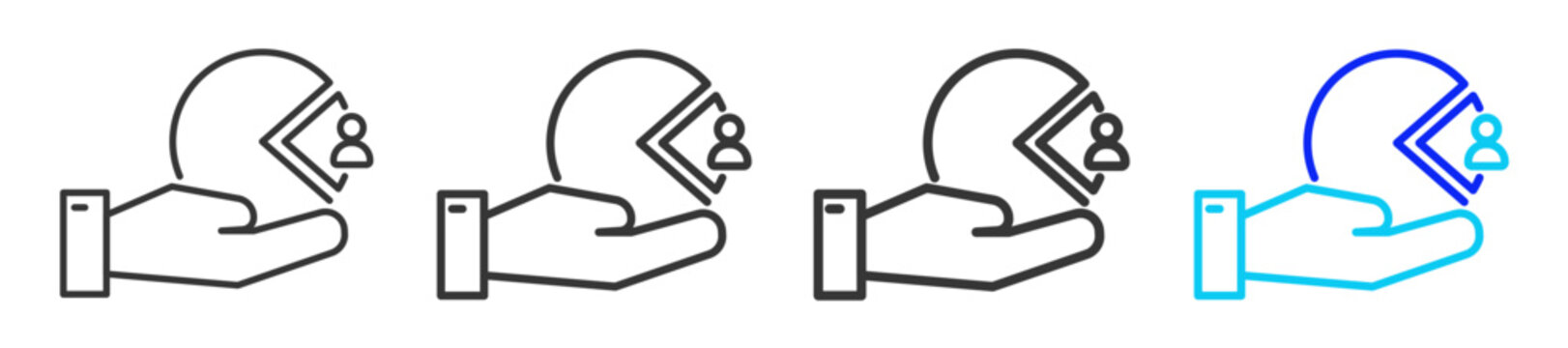 Hostile Takeover icon set collection in creative outline style for business with multiple thickness variations suitable for acquisition illustration vector and design needs