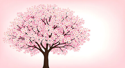 Obraz premium Beautiful Pink Cherry Blossom Tree in Full Bloom