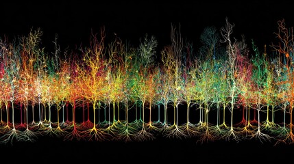Neurotransmitter concept art showing synaptic chemical transmission.