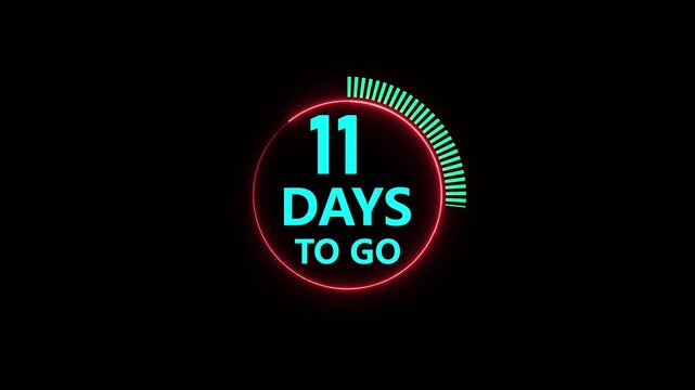 31 days to go, 31 days count animation, motion graphics running numbers counting days, 31 days in a month, 31 days left, 4K HD video with black background alpha channel