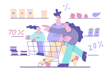 Discounts, sales, promotion in shop concept