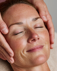 Obraz premium Facial massage for mature woman