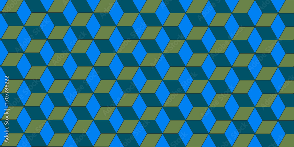 Aufkleber seamless abstract cubes pattern. colorful design geometric 3d texture wallpaper vector illustration 